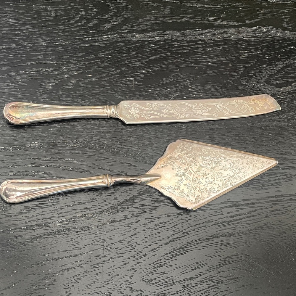 Vintage Princess House Silver Plated Bridal Cake Serving Set